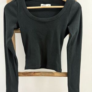 Hollister Black Ribbed Long Sleeve Top